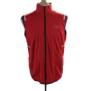 Gore Mens Relfective Trim Full Zip Activewear Vest Jacket Red Size XL